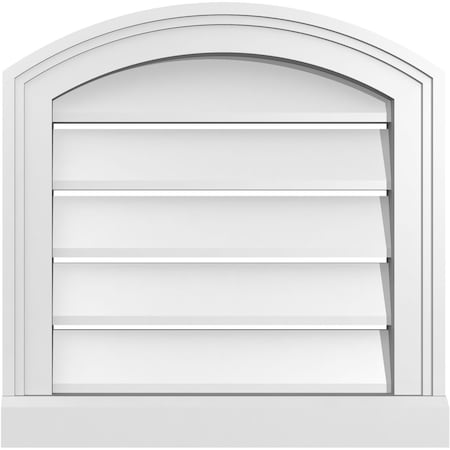 Ekena Millwork Arch Top Surface Mount PVC Gable Vent w/ 2"W x 2"P Brickmould Sill Frame, 16"W x 42"H GVPAR16X4203SN